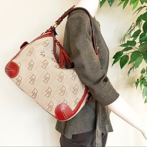 Dooney & Bourke Side Pocket Hobo, Brown/Red